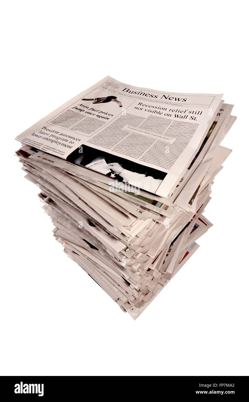 Pile de journaux avec Business Edition sur le dessus Banque D'Images