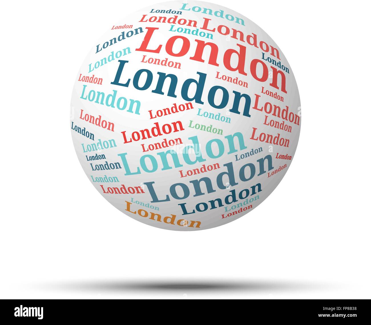 Tag Cloud sphere Londres, isolé sur fond blanc Illustration de Vecteur