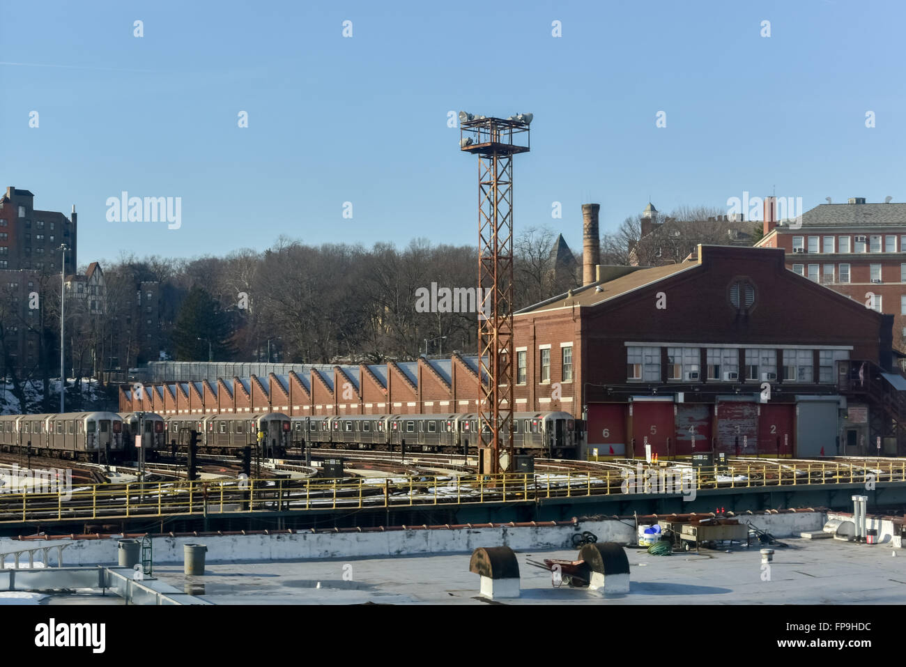 Bronx, New York - 31 janvier 2016 : 240e Street Train Yard (Van Cortlandt Yard) pour la maintenance des trains. Banque D'Images