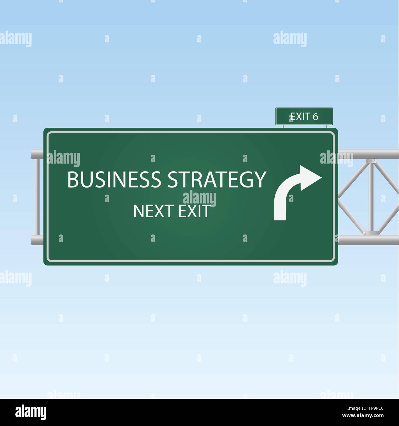 Image d'un panneau routier à la sortie de "La stratégie de l'entreprise'. Illustration de Vecteur