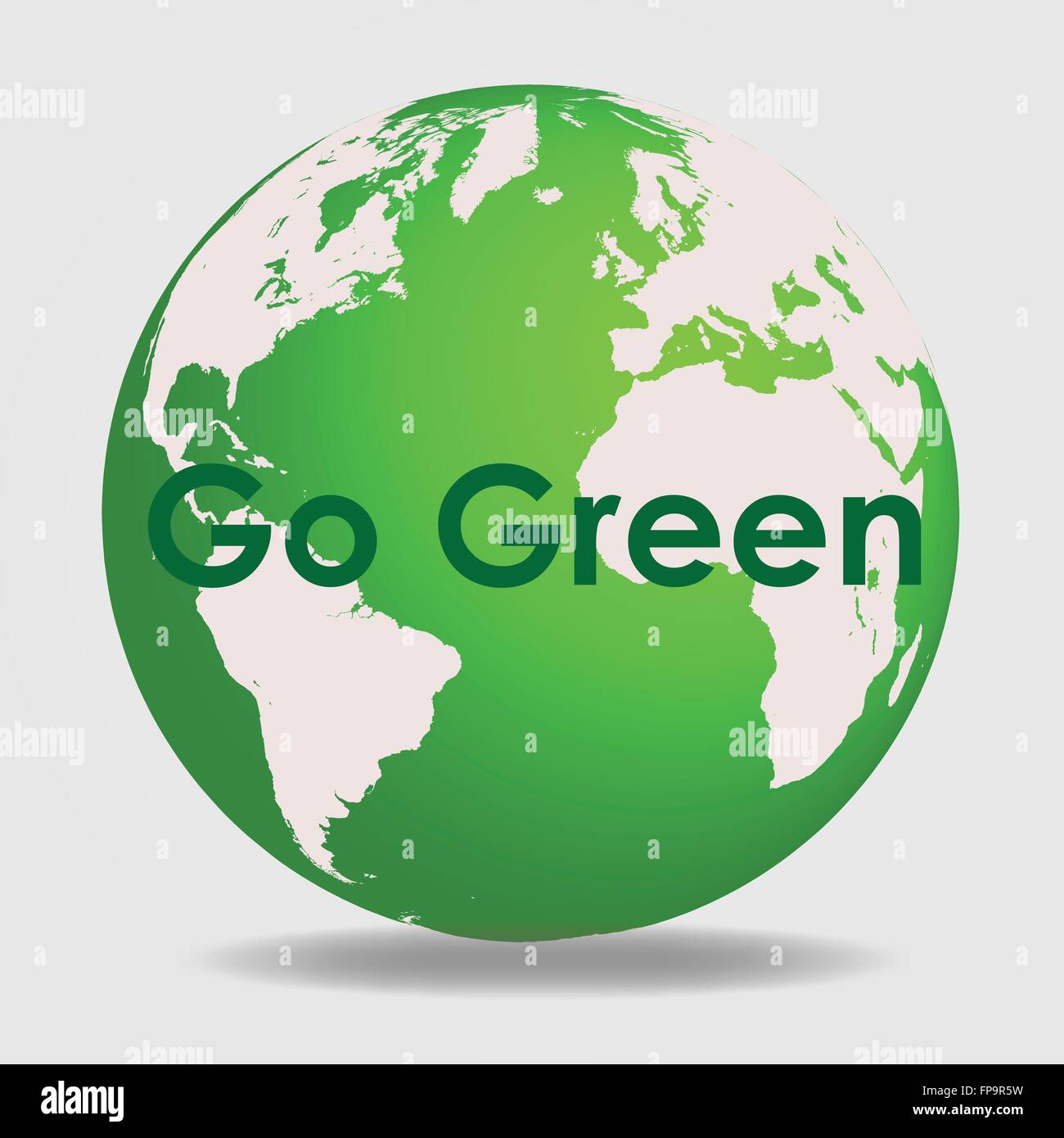 Image d'un globe vert avec le message "Passer au vert". Illustration de Vecteur