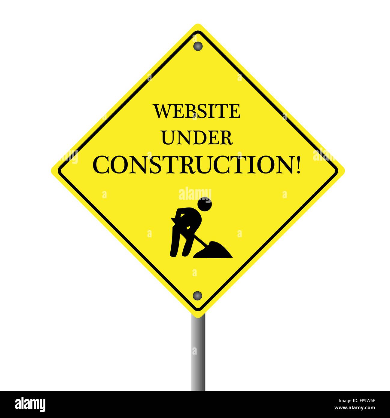 Image d'un "Site en construction" isolé sur un fond blanc. Illustration de Vecteur