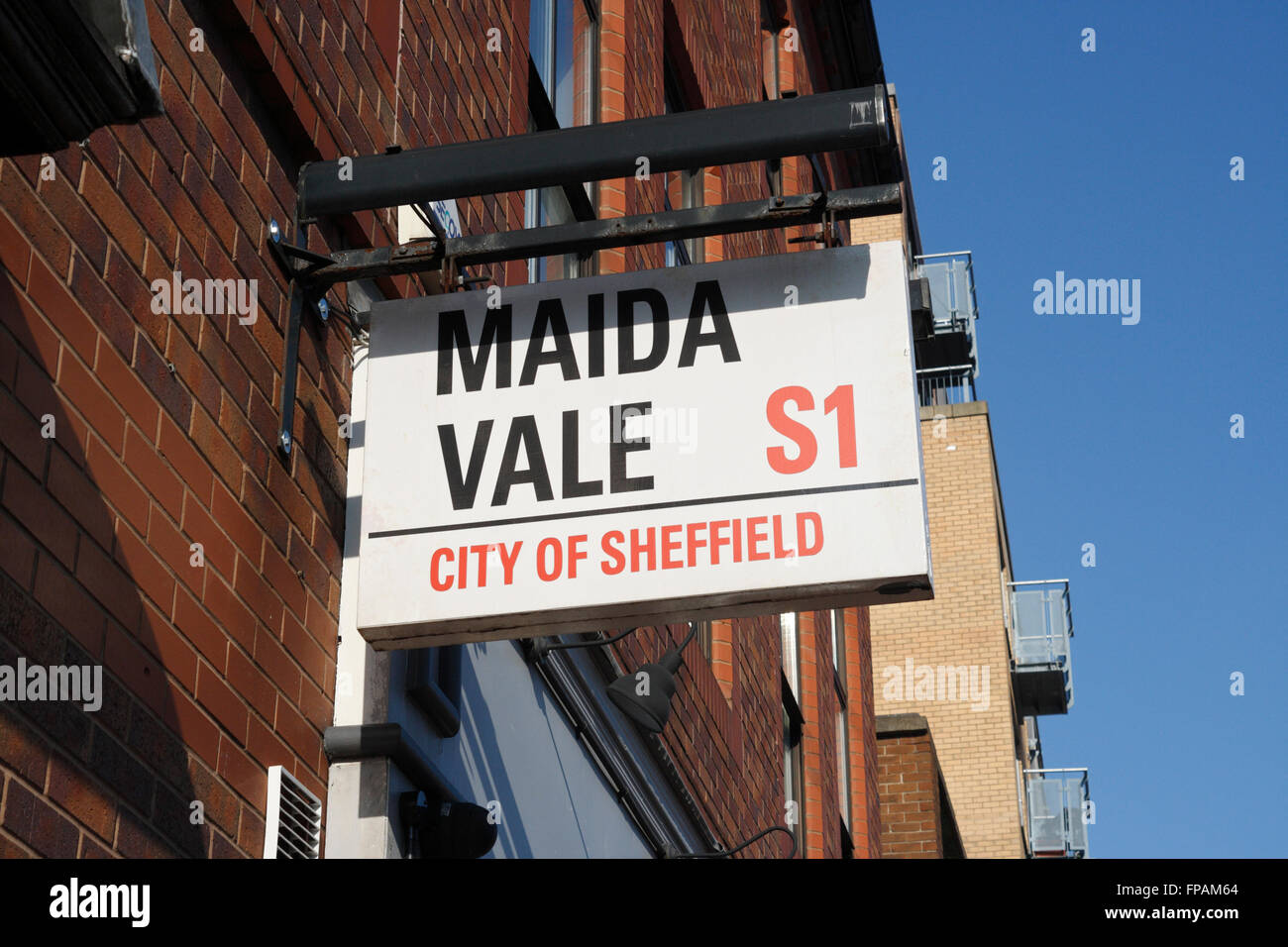 Maida Vale signe d'affaires Bar à Sheffield Banque D'Images