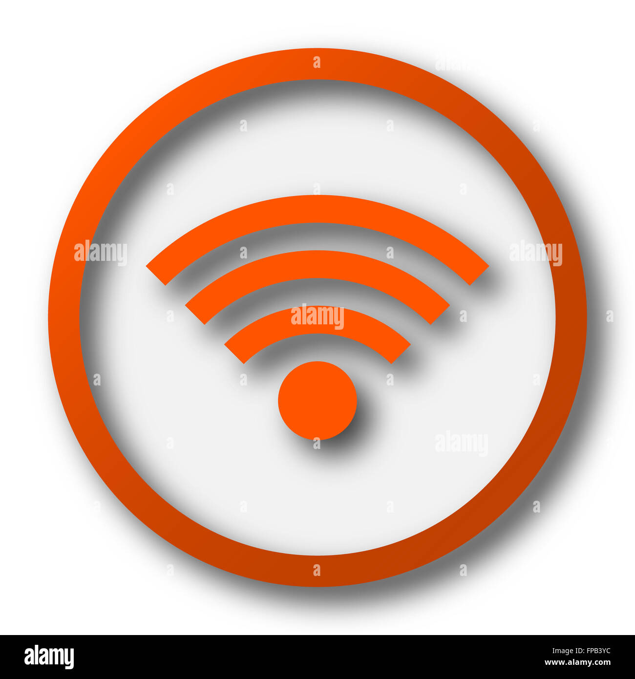 L'icône de connexion sans fil. Bouton Internet sur fond blanc. Banque D'Images