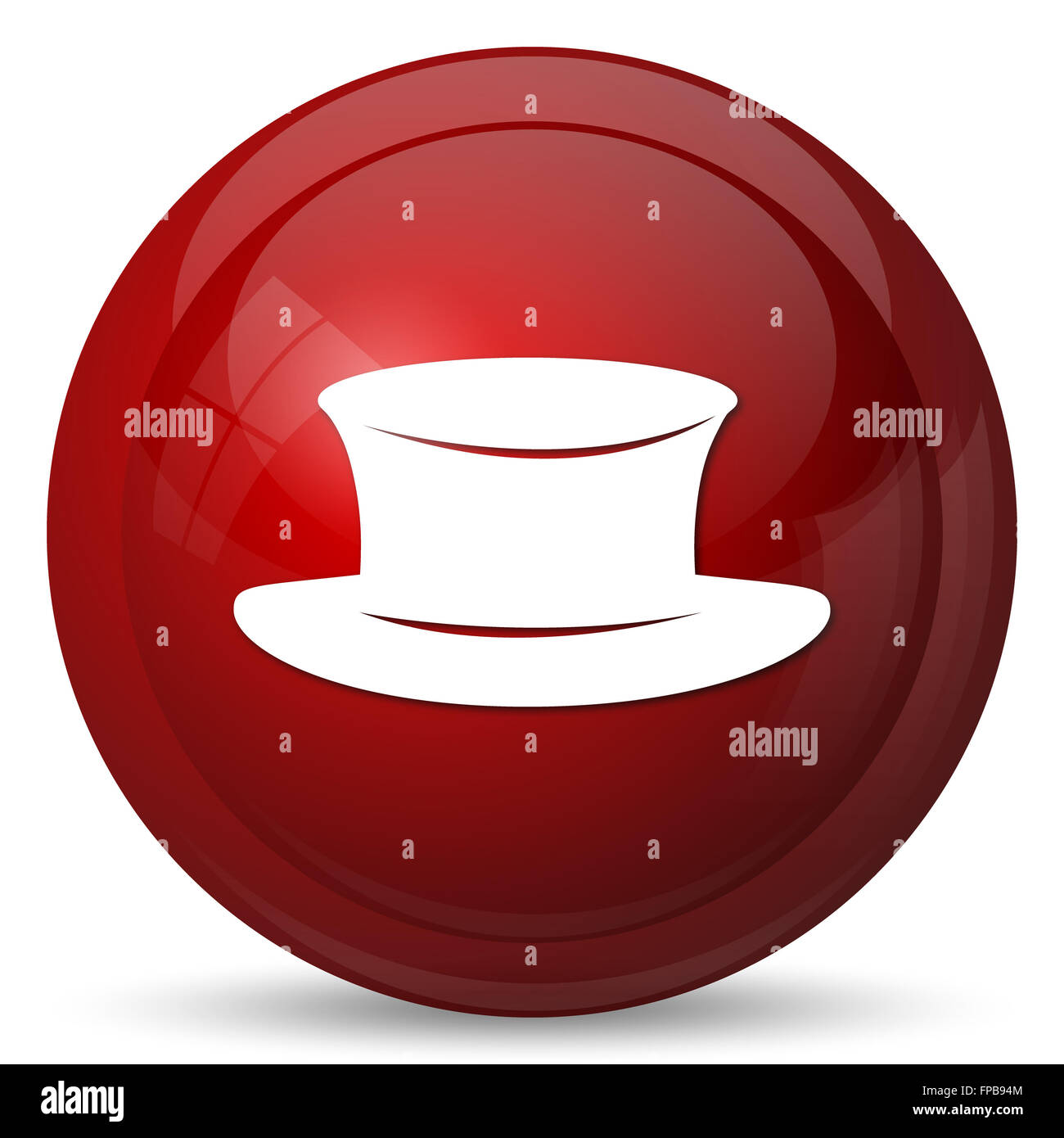 Hat icône. Bouton Internet sur fond blanc. Banque D'Images