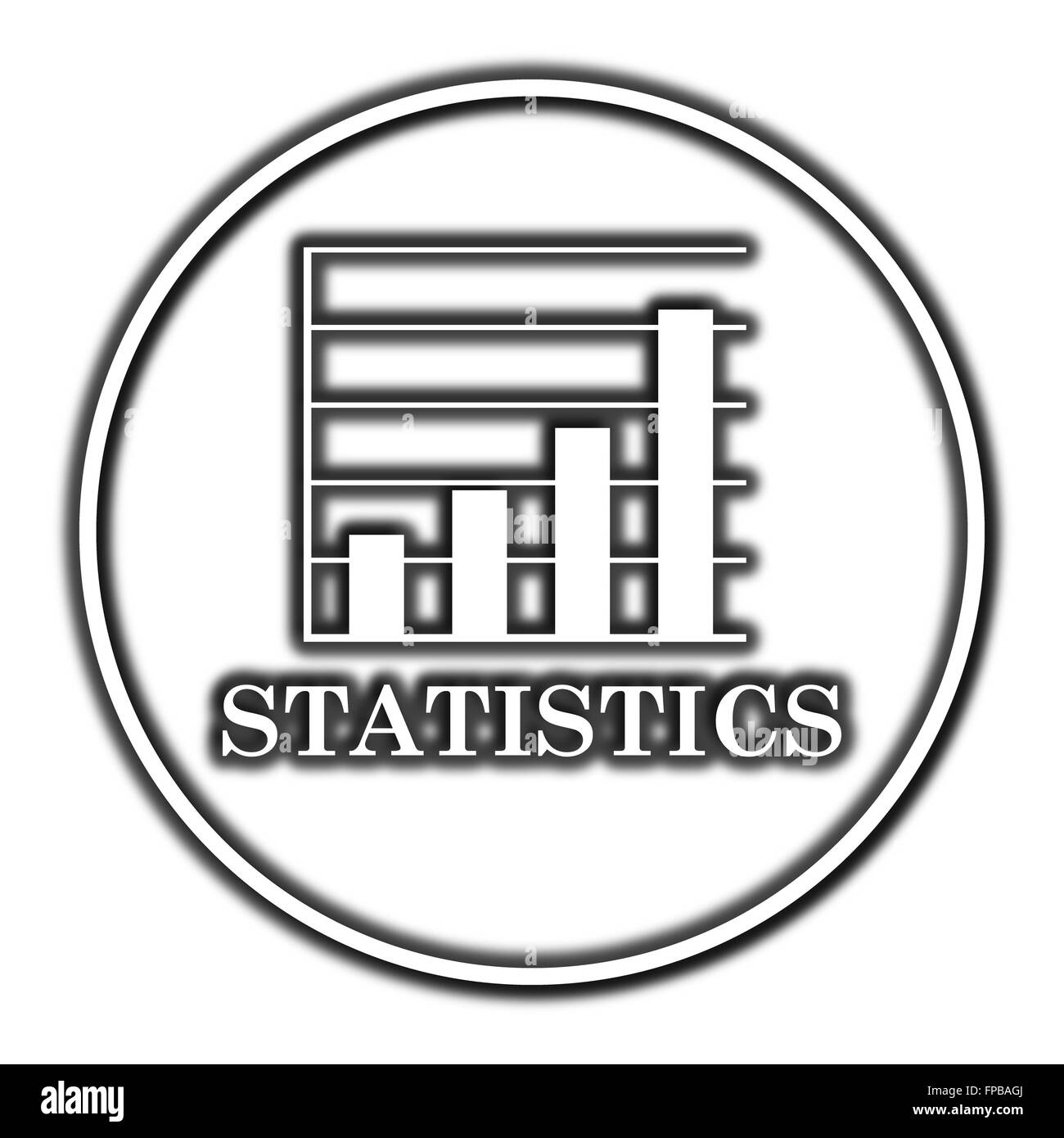 L'icône de statistiques. Bouton Internet sur fond blanc. Banque D'Images