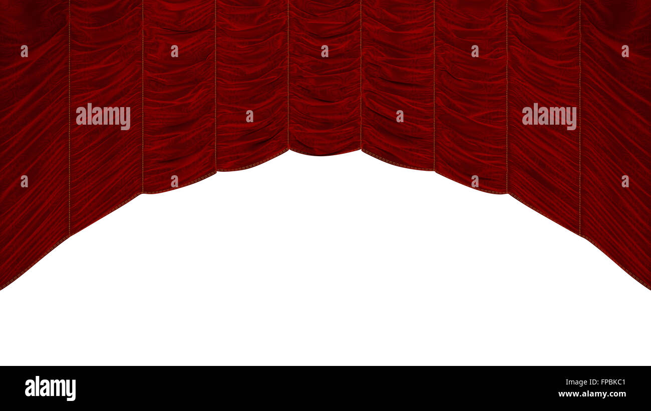 Rideau rouge avec beau motif textile. Résolution extralarge Banque D'Images