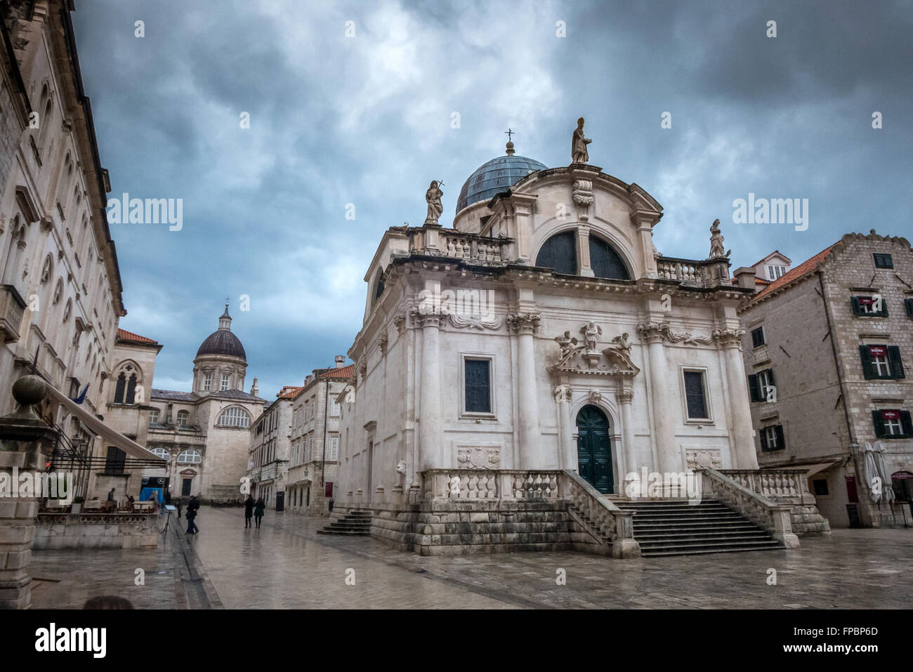 L'église de Saint Blaise dans le centre de la vieille ville de Dubrovnik. Banque D'Images