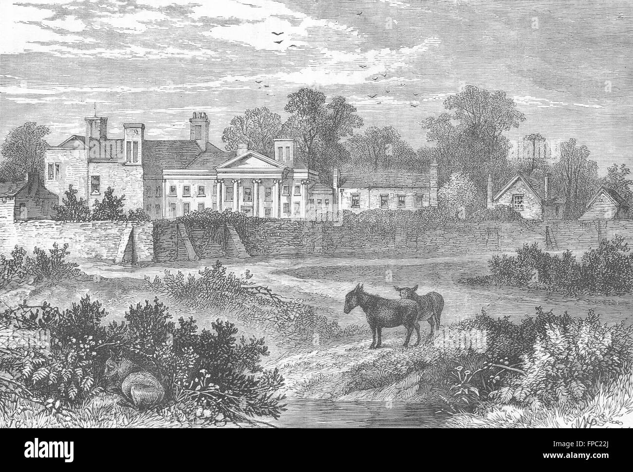 HAMPSTEAD : Caen wood, la maison de Lord Mansfield, en 1785, l'ancien 1880 Banque D'Images