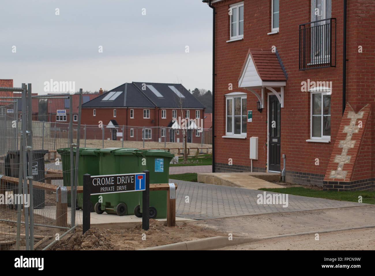 Développement de nouveaux logements. Site vierge. Hoveton. Wroxham. Le Norfolk. Banque D'Images