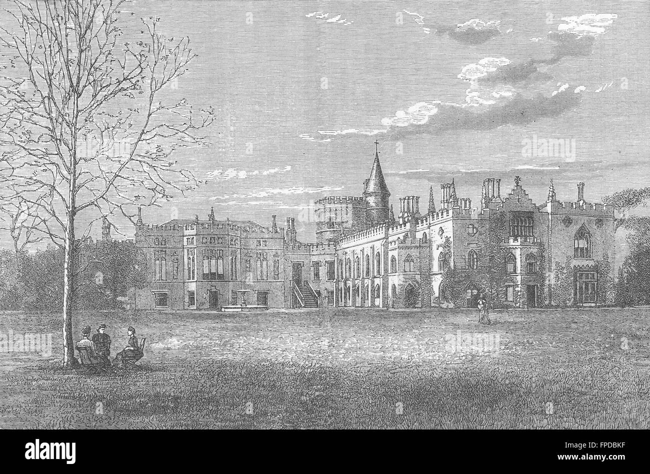 TWICKENHAM : Strawberry Hill, 1882, antique print 1888 Banque D'Images