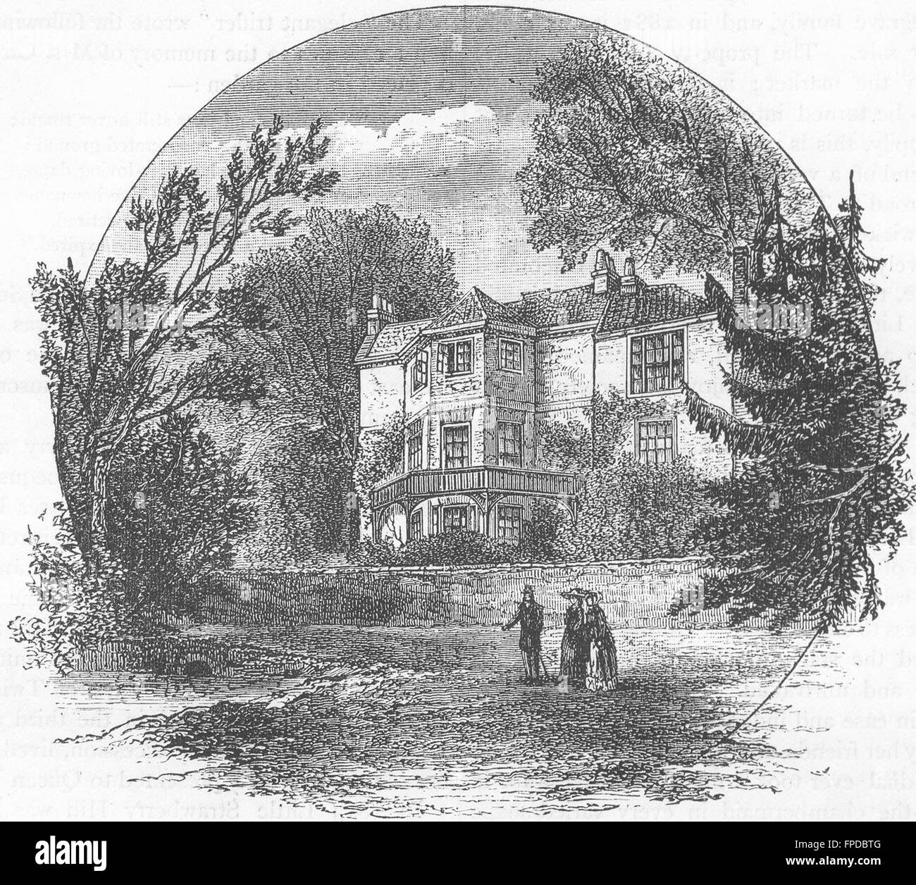 TWICKENHAM : peu de Strawberry Hill en 1813 (à partir d'un dessin contemporain), 1888 Banque D'Images