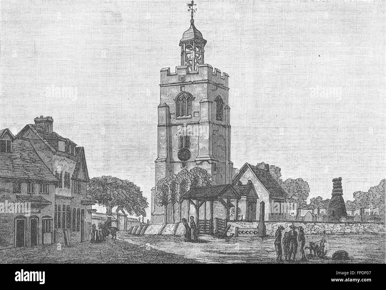 HILLINGDON Hillingdon : à propos de l'Église, ancien 1888 1740 Banque D'Images