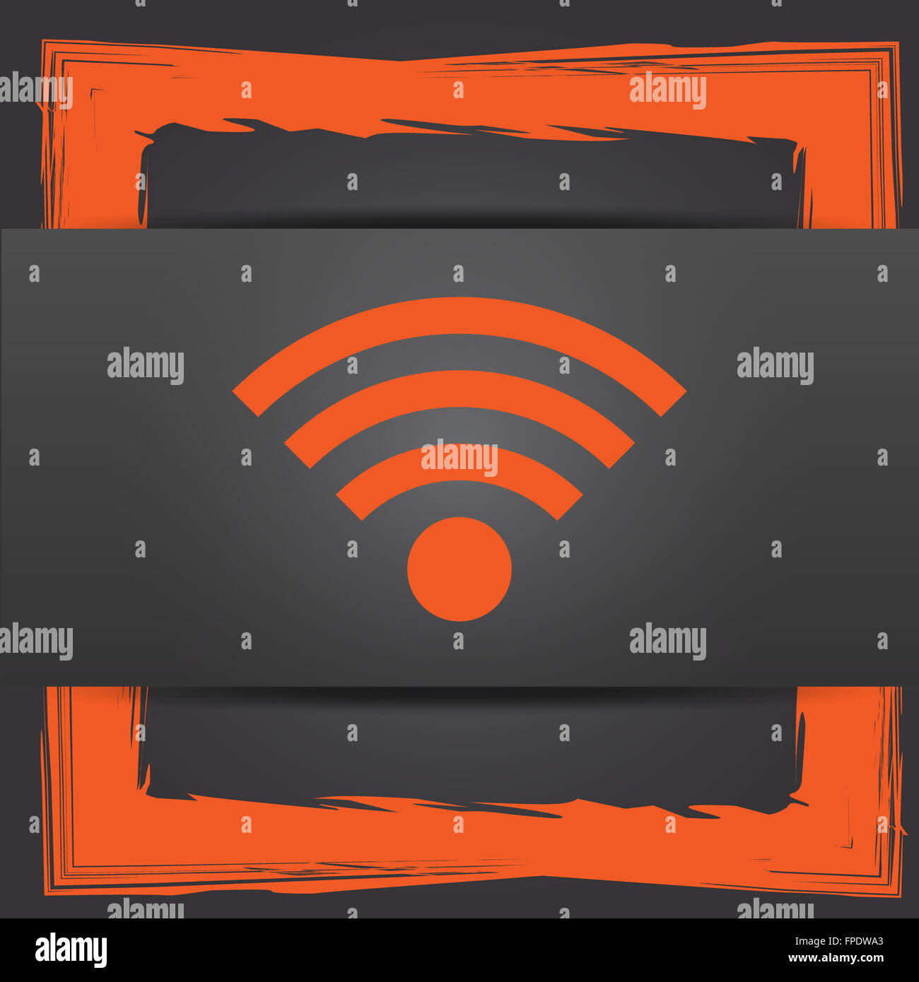 L'icône de connexion sans fil. Bouton Internet sur fond gris. Banque D'Images