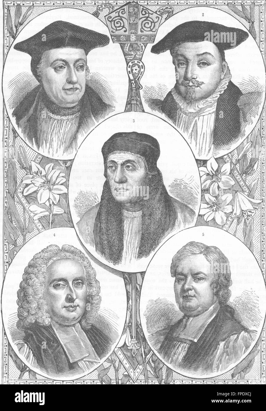 Les archevêques de Cantorbéry : Parker, Célébrez ; Warham ; fuyant ; Tillotson, 1888 Banque D'Images Les archevêques de Cantorbéry : Parker, Célébrez ; Warham ; fuyant ; Tillotson, 1888 Banque D'Images