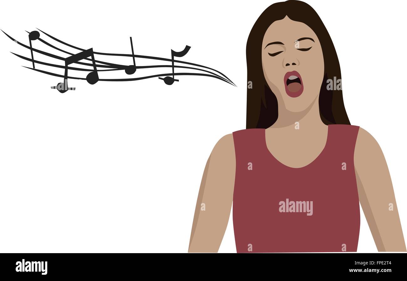 Woman singing opera, vector Illustration de Vecteur