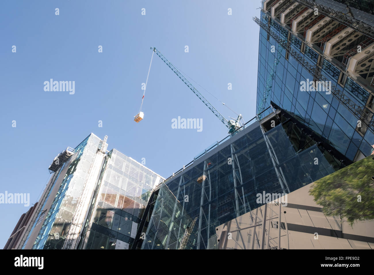 La construction de nouveaux bâtiments gratte-ciel à Leeds, Royaume-Uni Banque D'Images