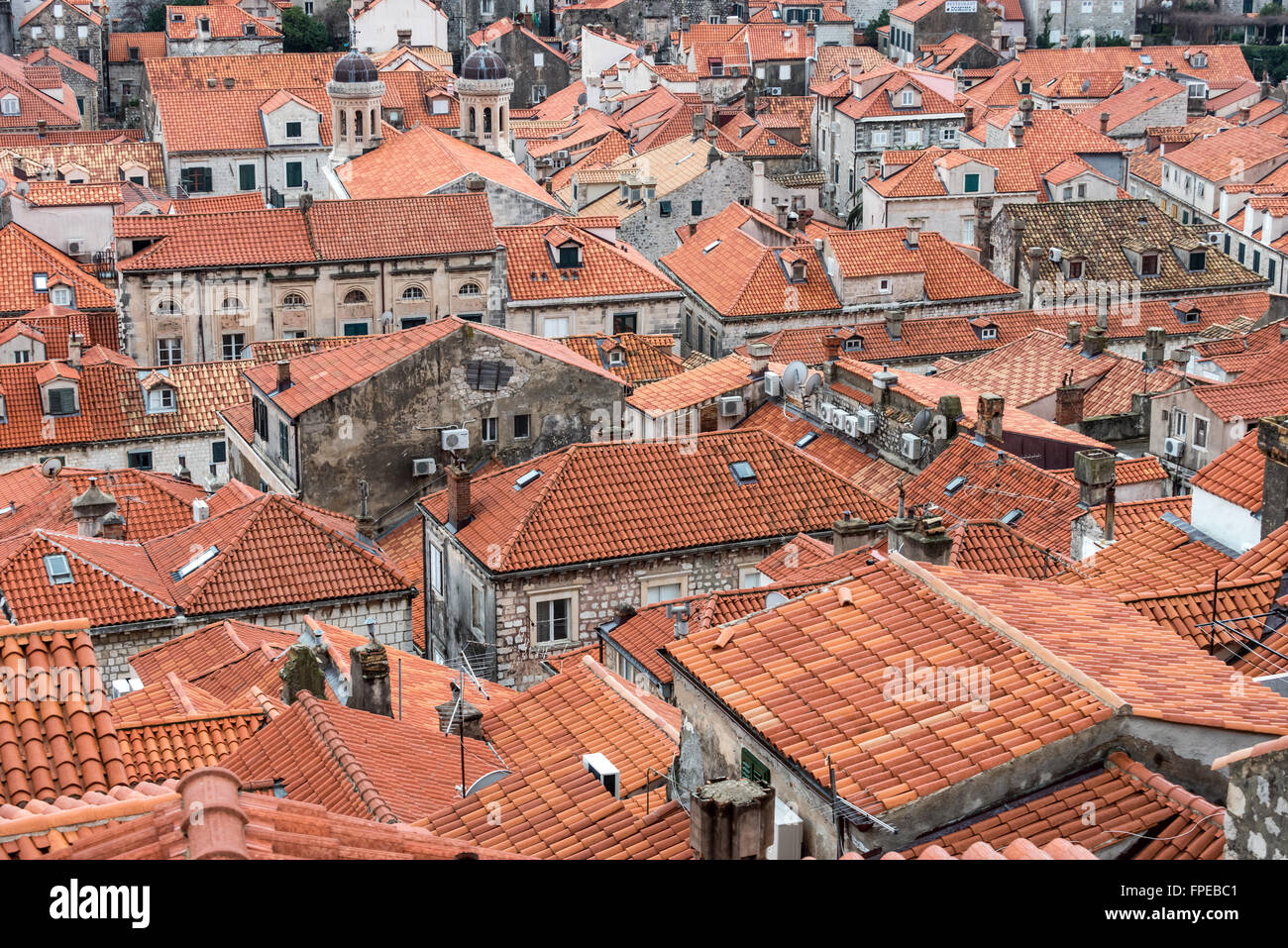 Toits de la vieille ville de Dubrovnik Banque D'Images