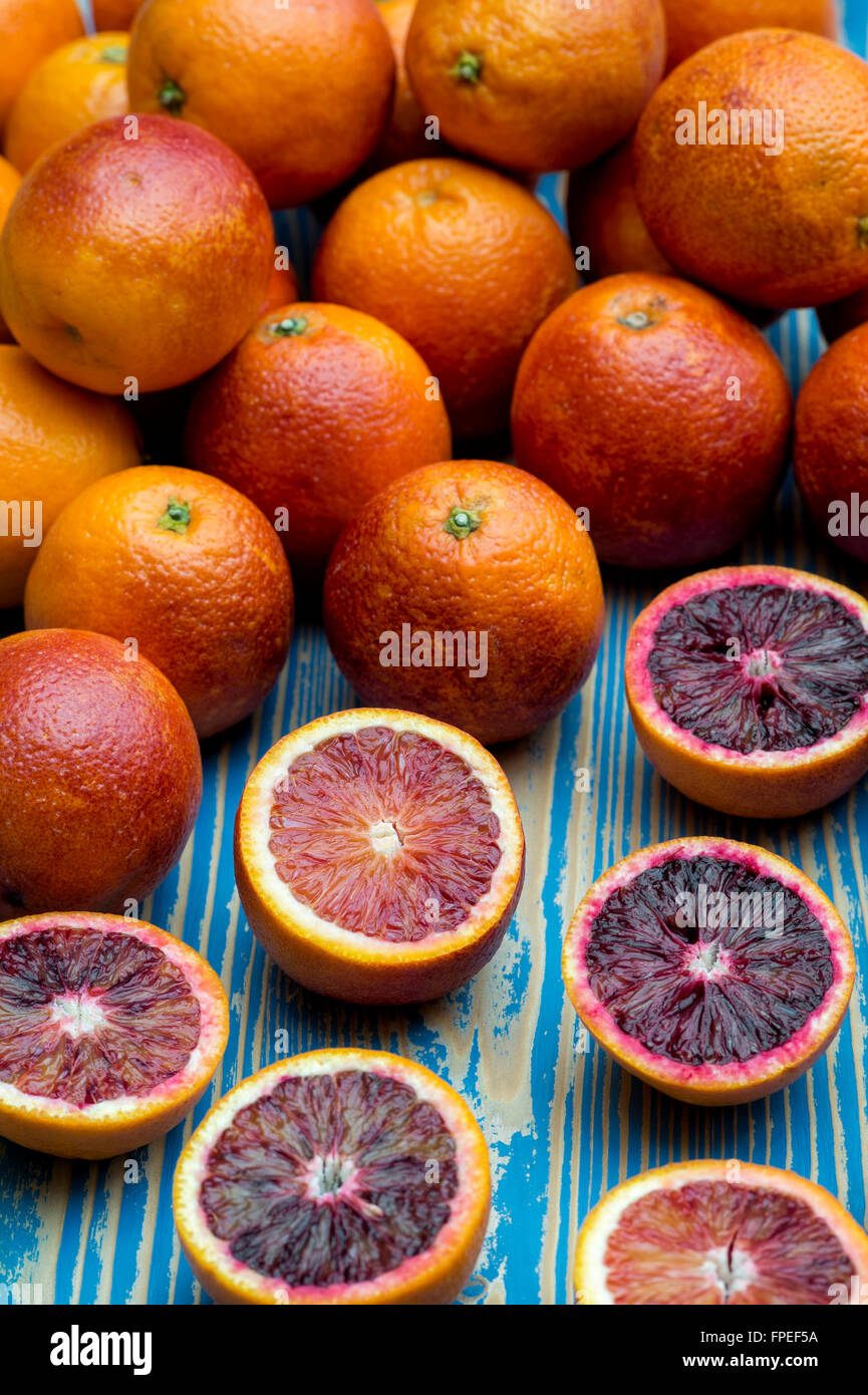 X Citrus sinensis. Orange sanguine Banque D'Images
