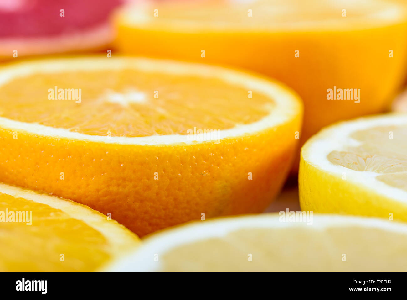 Les oranges rouges, oranges et Pamplemousse Tranches d'agrumes Banque D'Images Les oranges rouges, oranges et Pamplemousse Tranches d'agrumes Banque D'Images