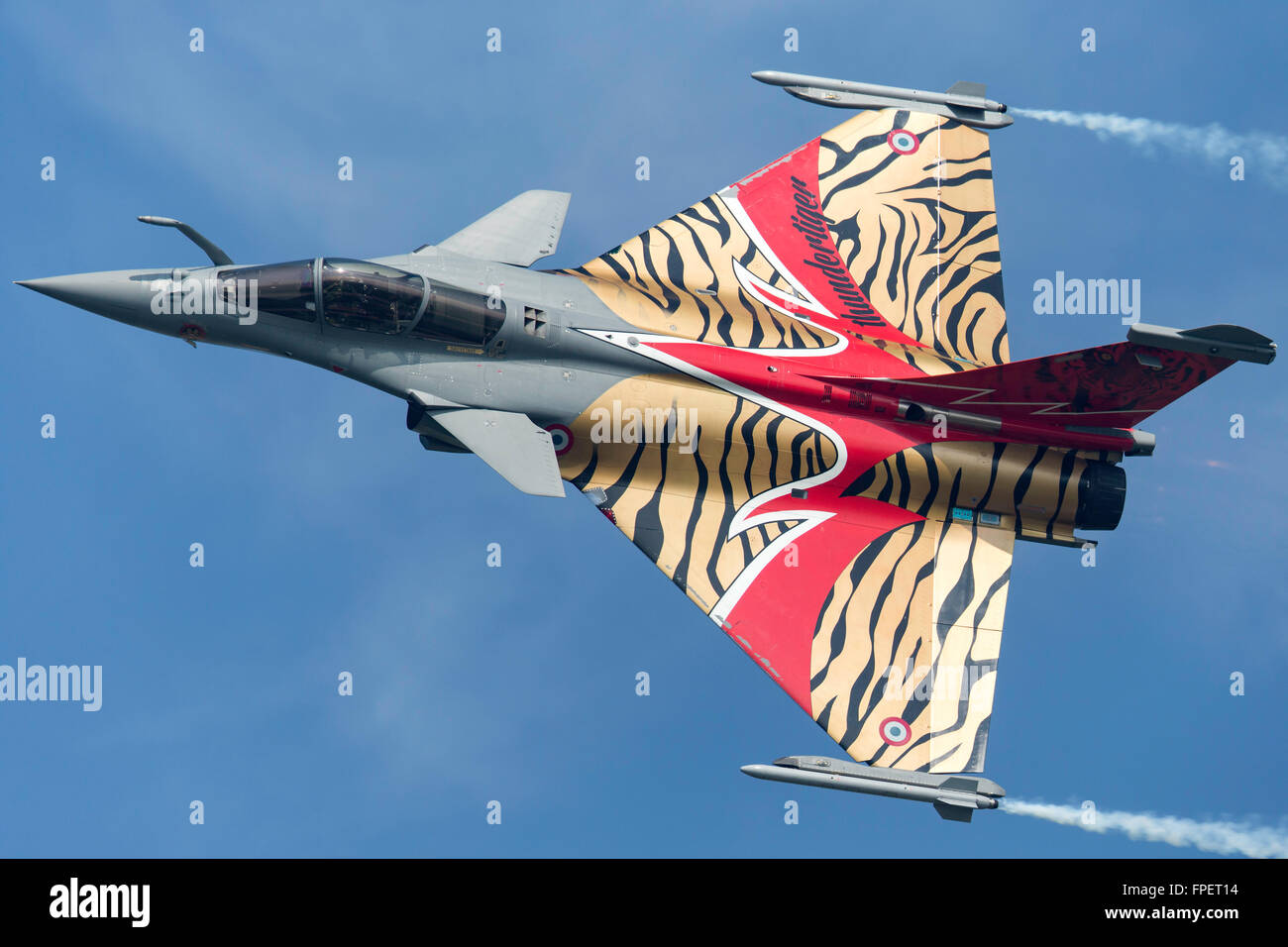 French Air Force (armée de l'air) Dassault Rafale multirole fighter aircraft. Banque D'Images