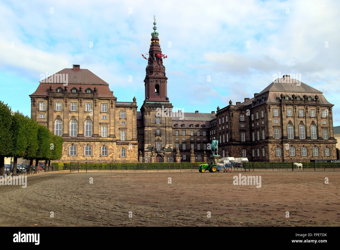Déhousseur & écrouteuse Christiansborg Palace, motifs, Copenhague, Danemark Banque D'Images
