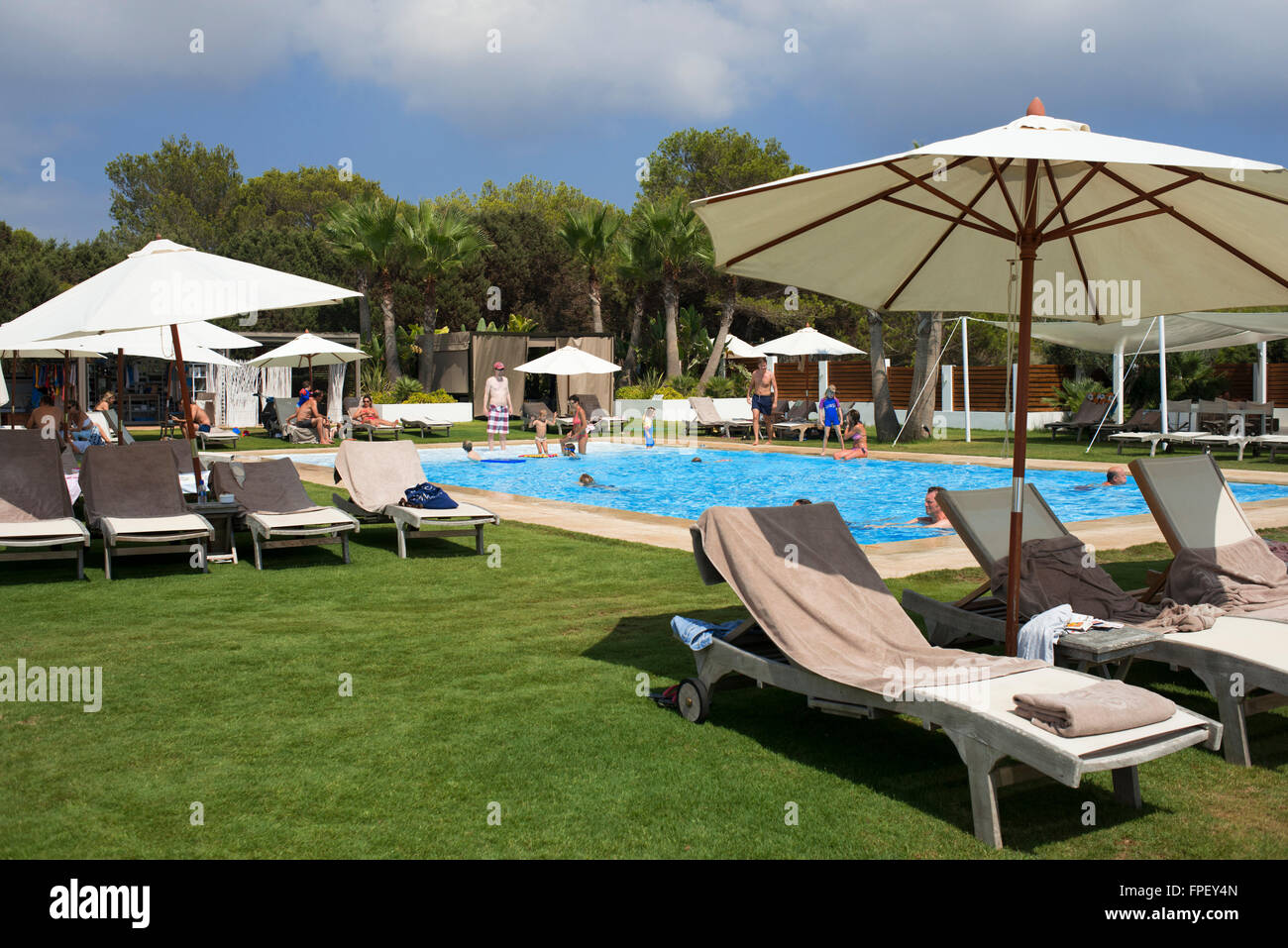 Gecko boutique hôtel de luxe, la plage de Migjorn, Formentera Island, Îles Baléares, Espagne, Europe. Banque D'Images