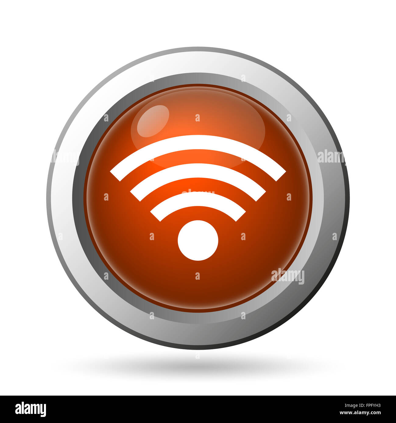 L'icône de connexion sans fil. Bouton Internet sur fond blanc. Banque D'Images