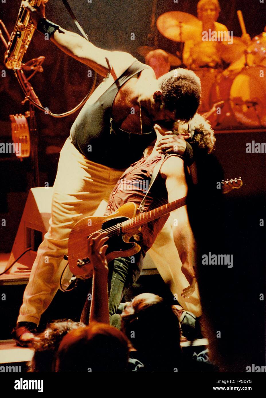 BRUCE SPRINGSTEEN, Clarence Clemons, MEADOWLANDS EAST RUTHERFORD, NJ 08-08-1984 photo Michael Brito Banque D'Images