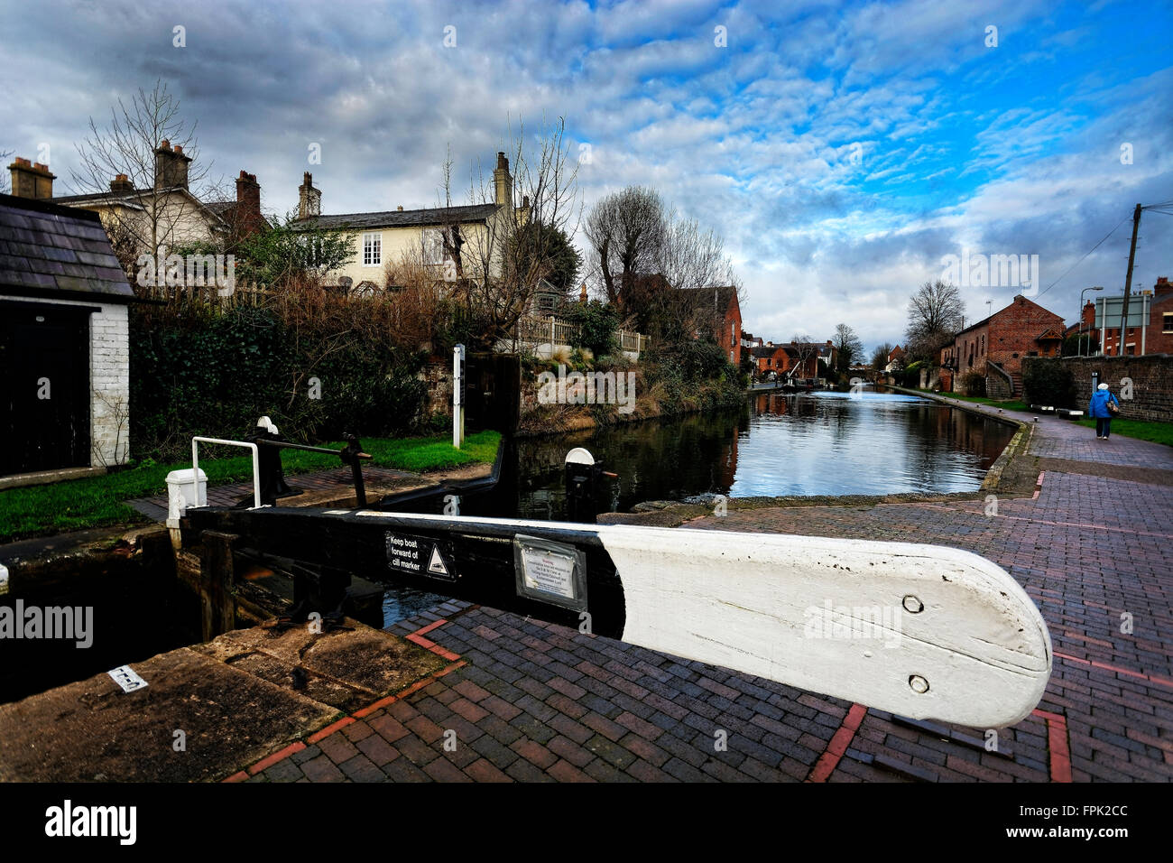 Le chemin de halage du canal à Stouprot à Severn est une promenade agréable de profiter Banque D'Images