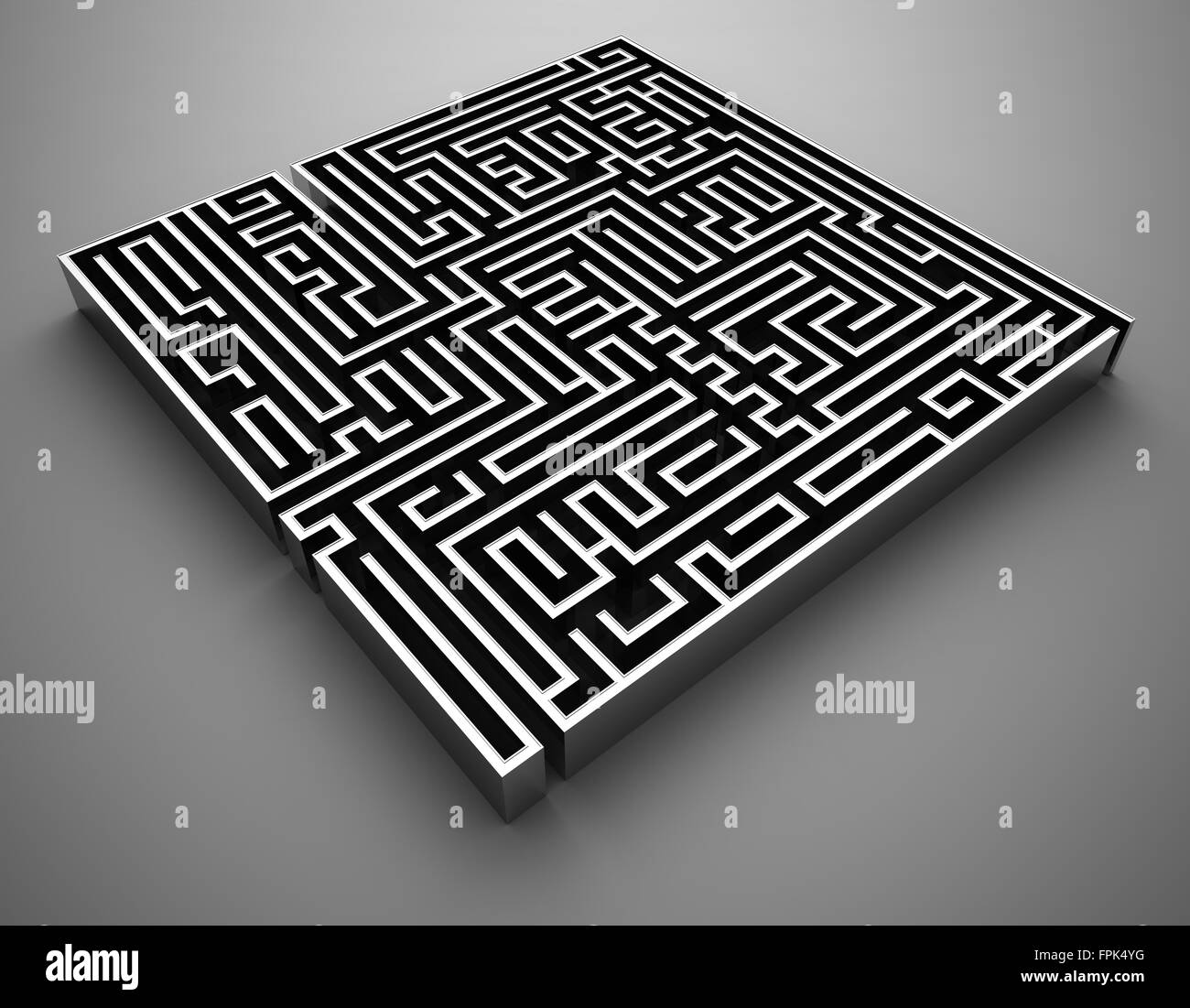 Chrome Maze , image générée par ordinateur. Banque D'Images