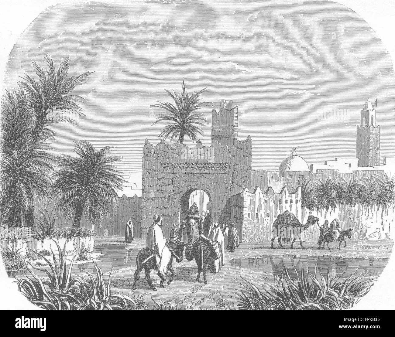Maroc : Tétouan, antique print 1880 Banque D'Images