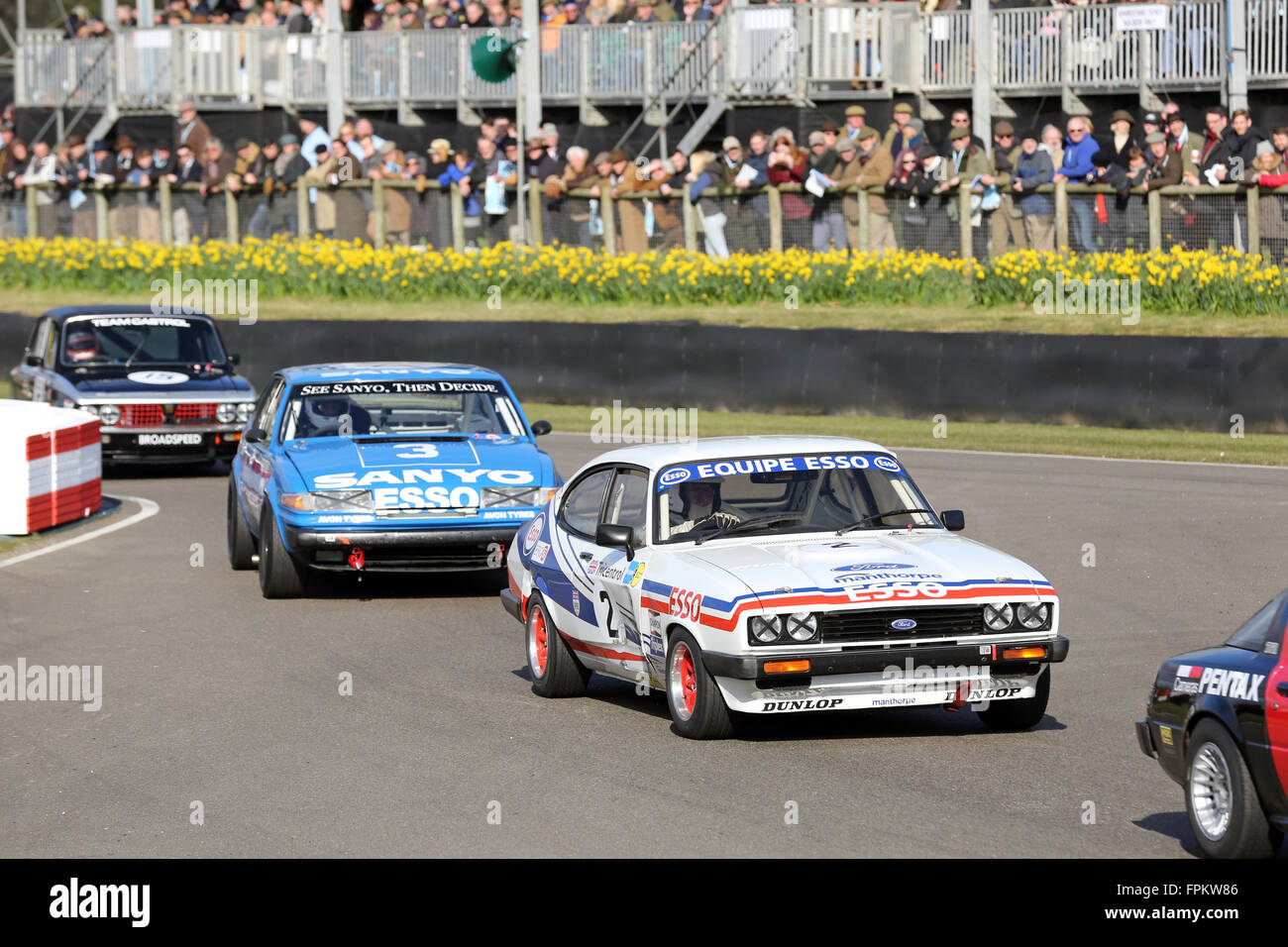 Chichester, UK. 19 mars, 2016. Goodwood 74e Assemblée générale des membres, ChichesterFord Capri III 3.0S en action pendant la Gerry Marshall Trophy Crédit : Oliver Dixon/Alamy Live News Banque D'Images