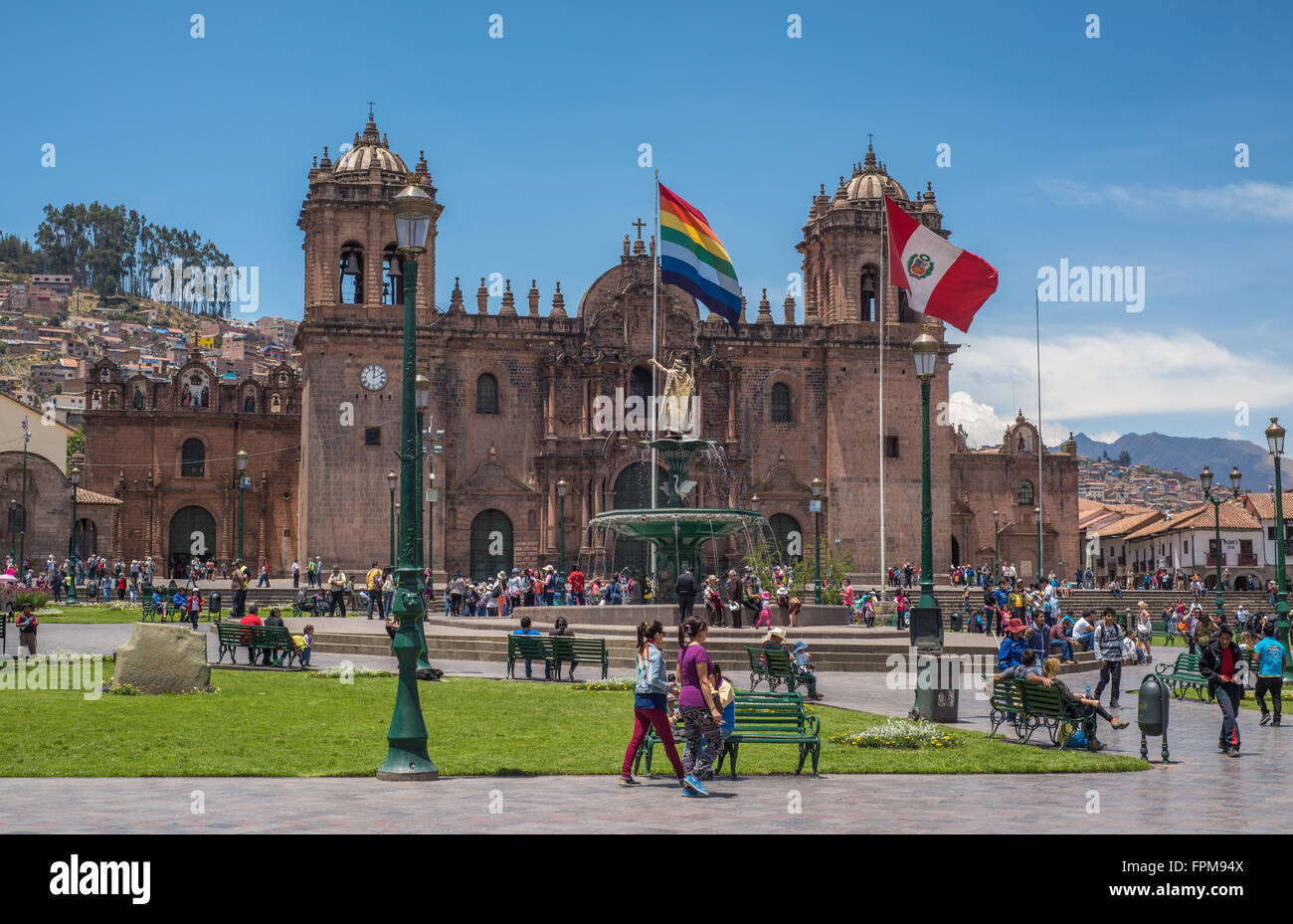 La Plaza de Armas dans le centre historique de Cusco, Pérou Banque D'Images