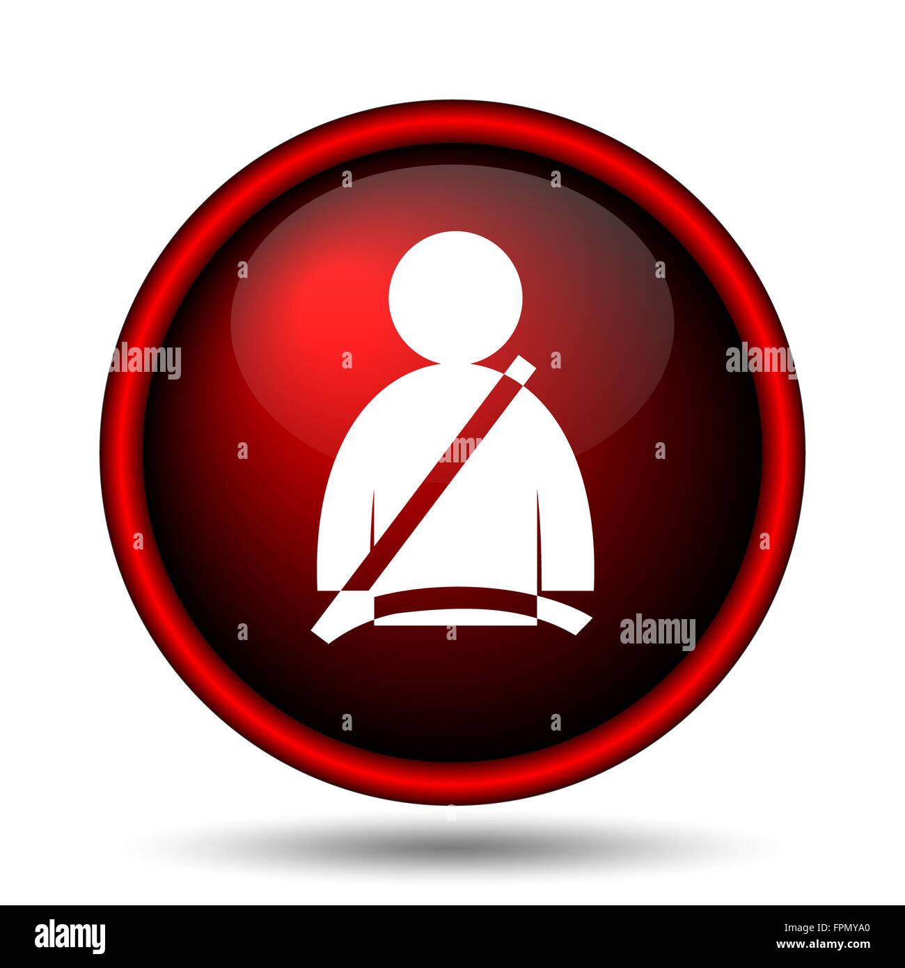 L'icône de la ceinture de sécurité. Bouton Internet sur fond blanc Photo  Stock - Alamy