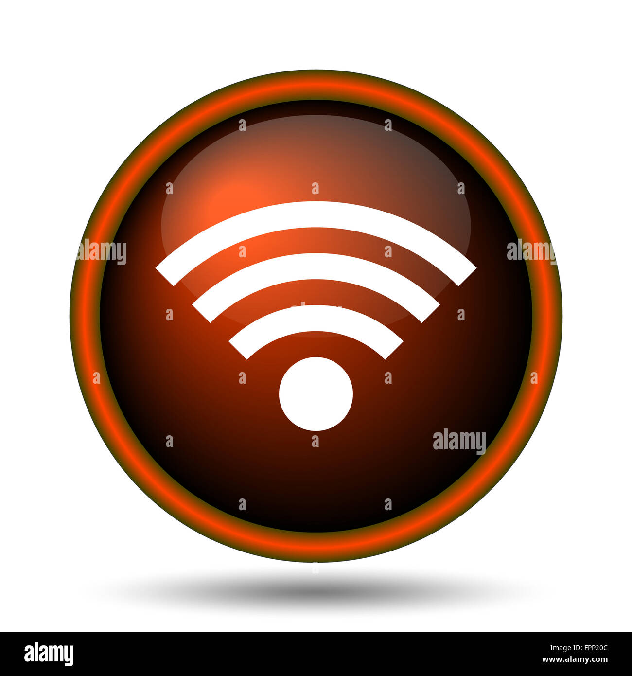 L'icône de connexion sans fil. Bouton Internet sur fond blanc. Banque D'Images