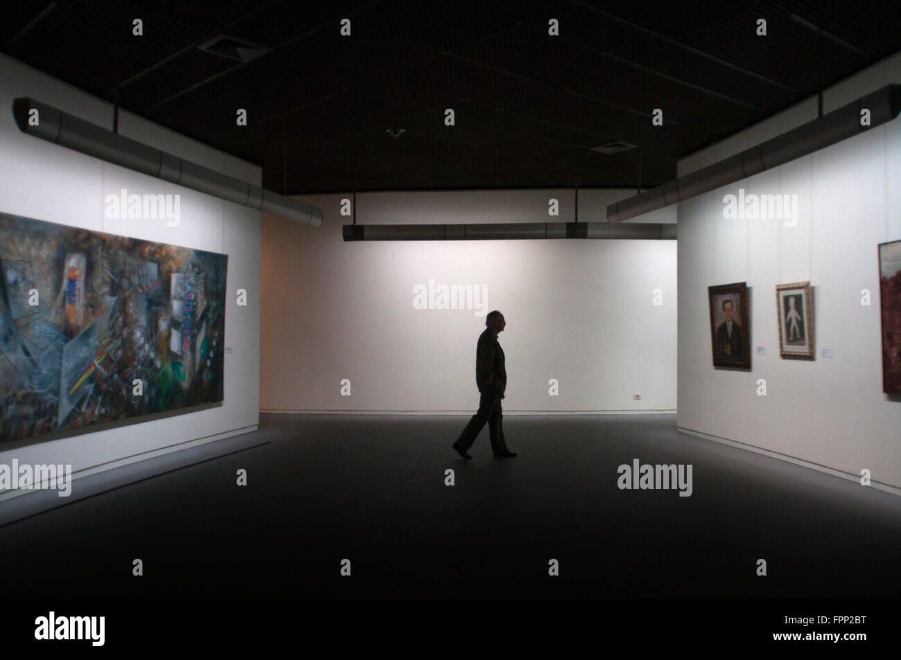 L'intérieur du Musée Royaux des Beaux-Arts, Bruxelles, Belgique. Cette exposition, l'un des plus importants et visités dans les musées Banque D'Images