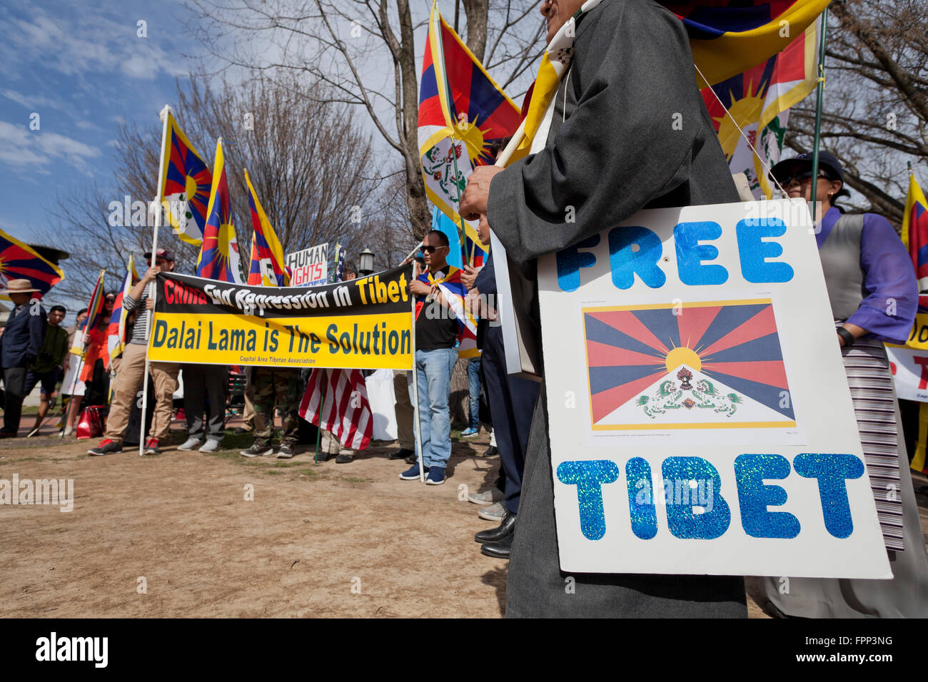 10 mars 2016, Washington, DC USA : Tibetan-Americans et partisans du Tibet rally sur Journée du soulèvement national tibétain Banque D'Images