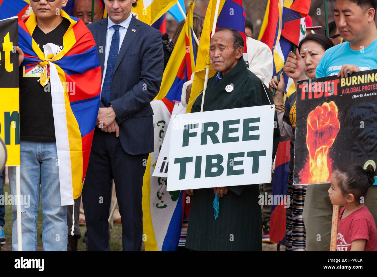 10 mars 2016, Washington, DC USA : Tibetan-Americans et partisans du Tibet rally sur Journée du soulèvement national tibétain Banque D'Images