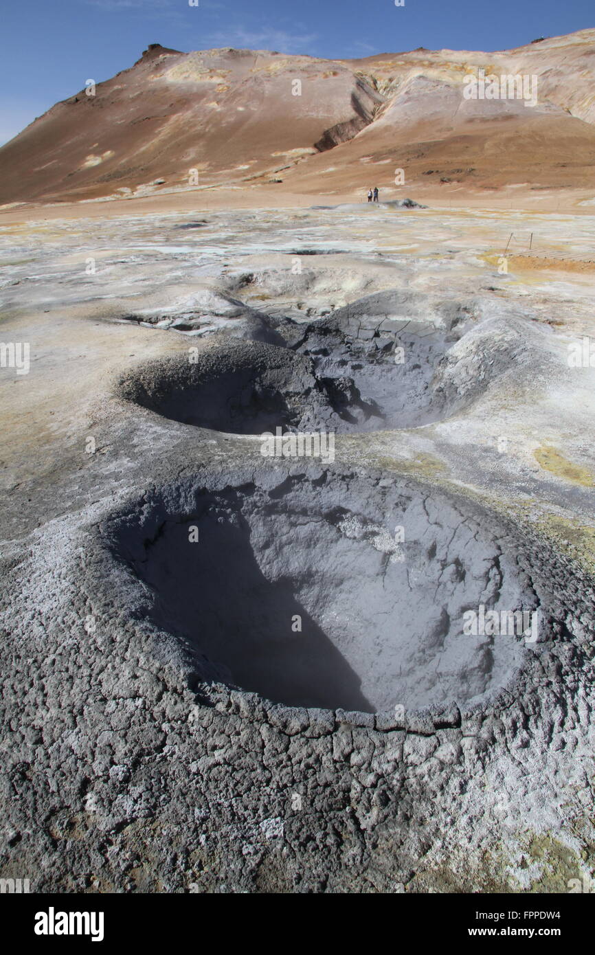 Sulphur Springs, Hverir Námafjall, 73320 la montagne, de l'Islande Banque D'Images