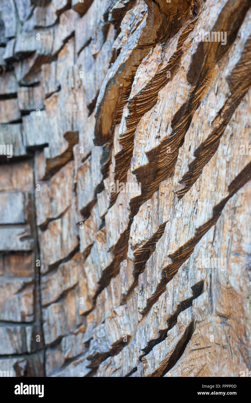 Détail d'une statue en bois à Prague Banque D'Images
