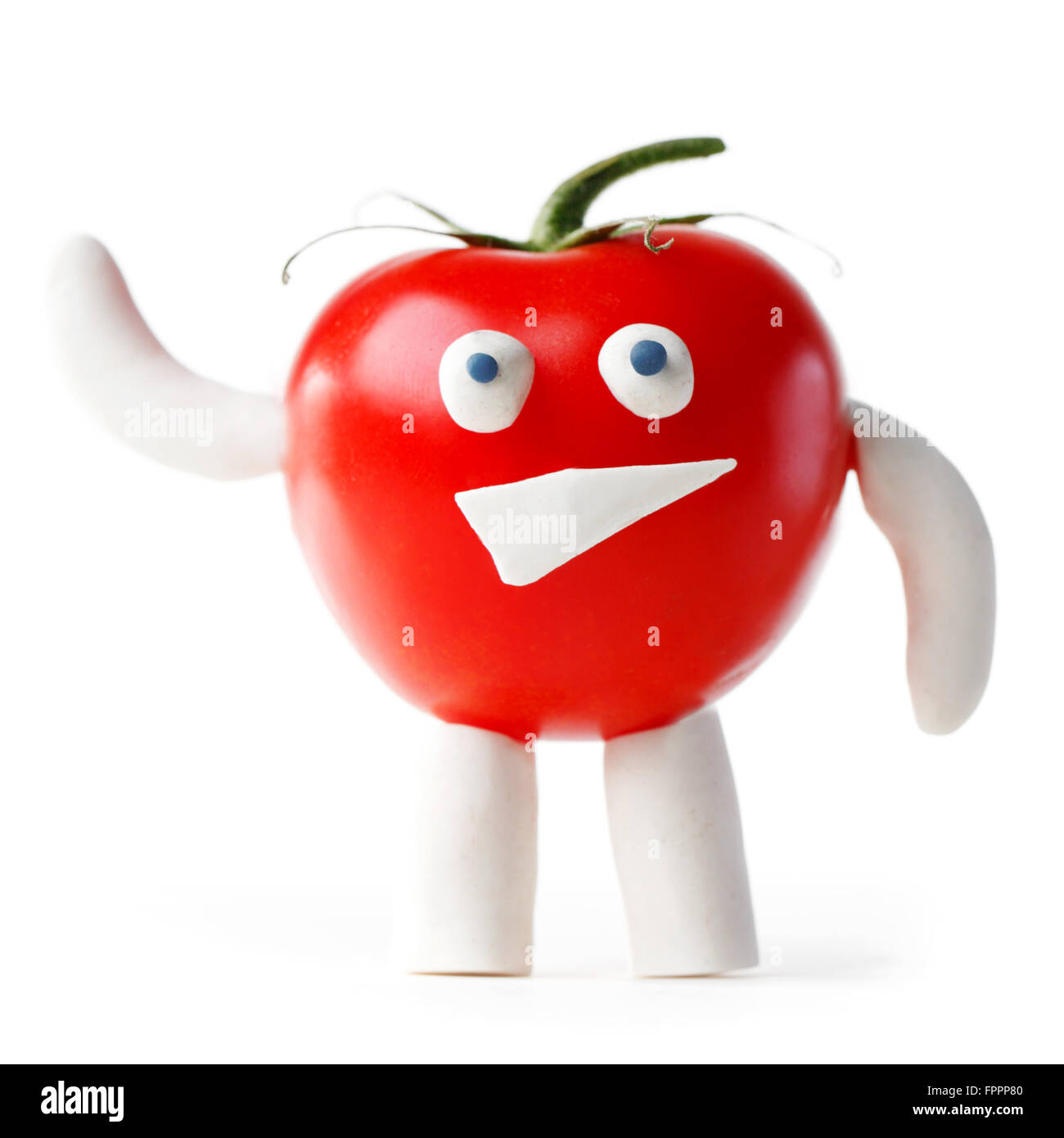 Drôle de mascotte tomate forme vous isolé sur fond blanc Banque D'Images