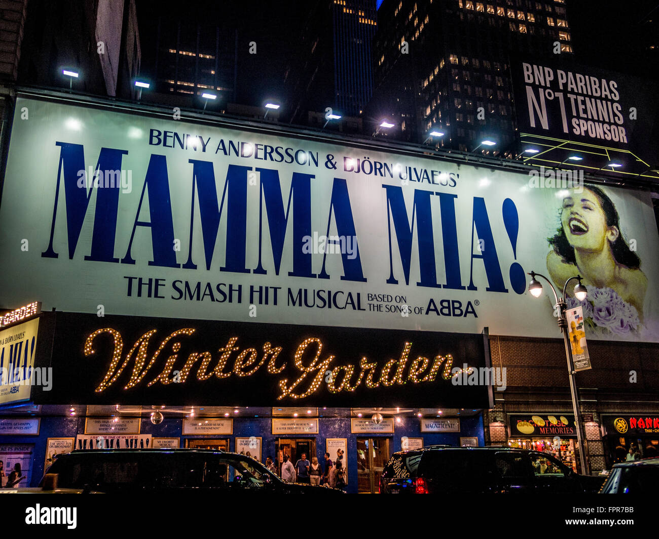 Mamma Mia signe, Broadway, New York City, USA. Banque D'Images