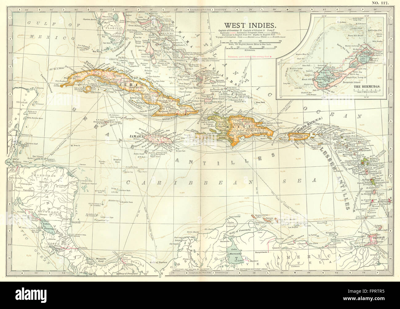 Antilles : Spectacles voyages de Colomb et 1782 1779 1800 1809 1903 site des batailles, Banque D'Images