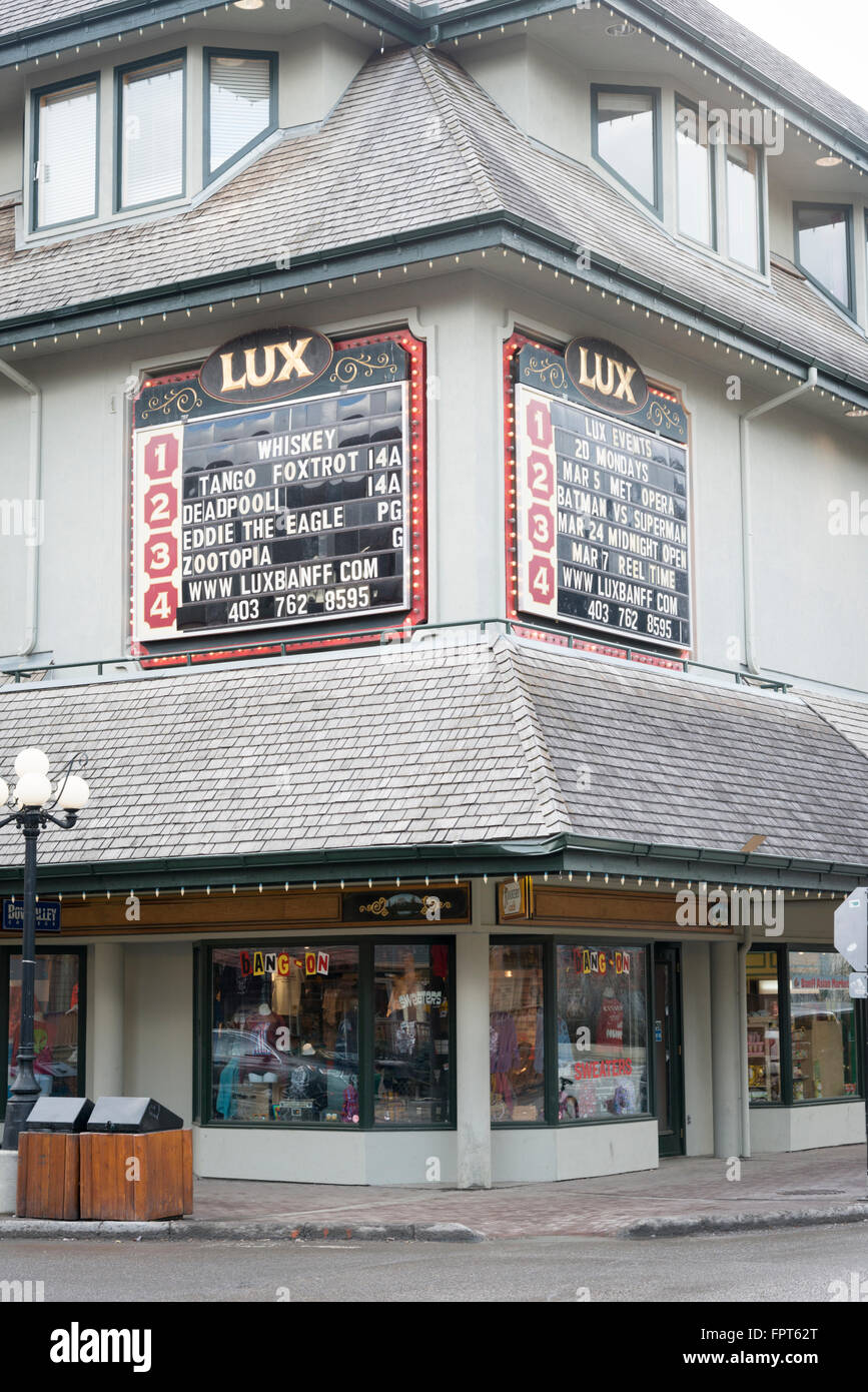 Le cinéma Lux Canada Banff Banque D'Images