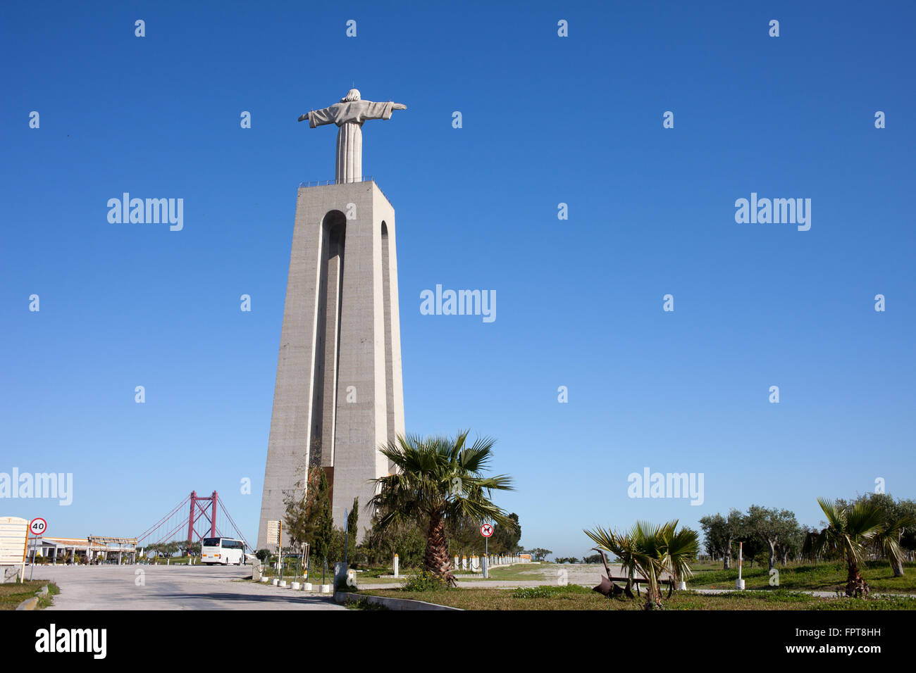 Christ Roi (Cristo Rei) monument à Almada, Portugal, Sanctuaire National Banque D'Images
