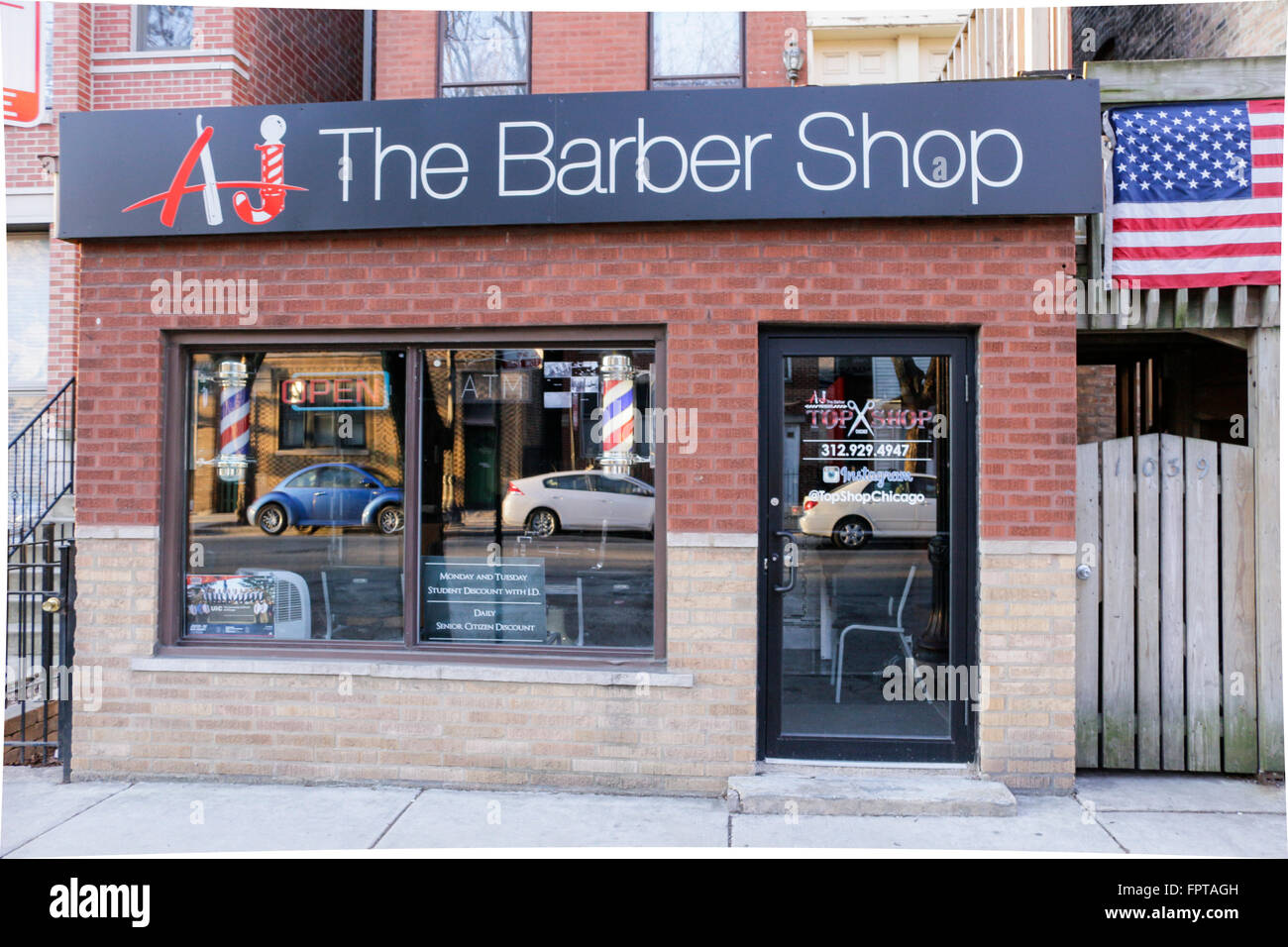 Coiffure, de la Petite Italie. Chicago, Illinois. Banque D'Images