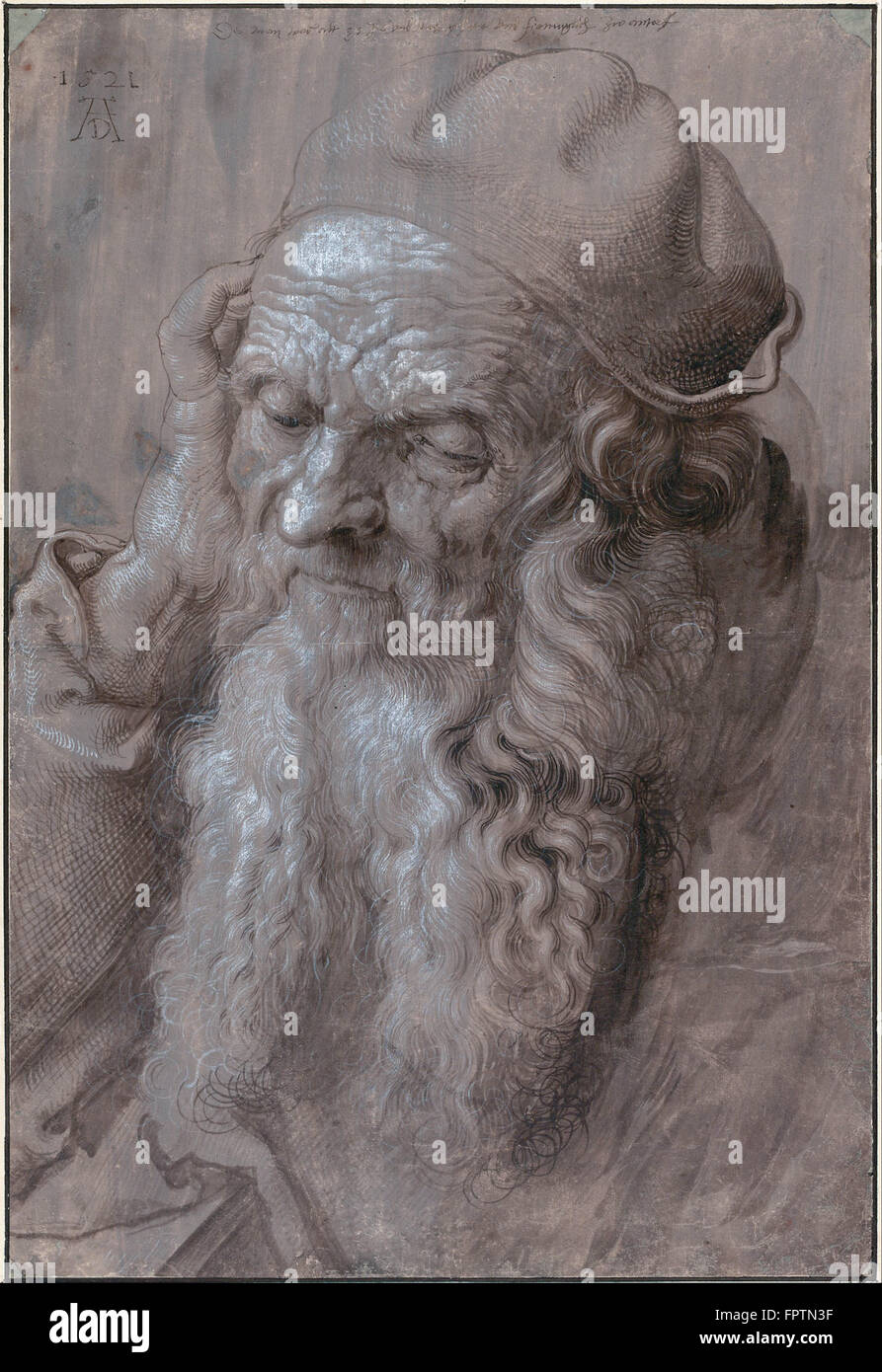 Albrecht durer - Tête d'un vieil homme - 1521 Banque D'Images