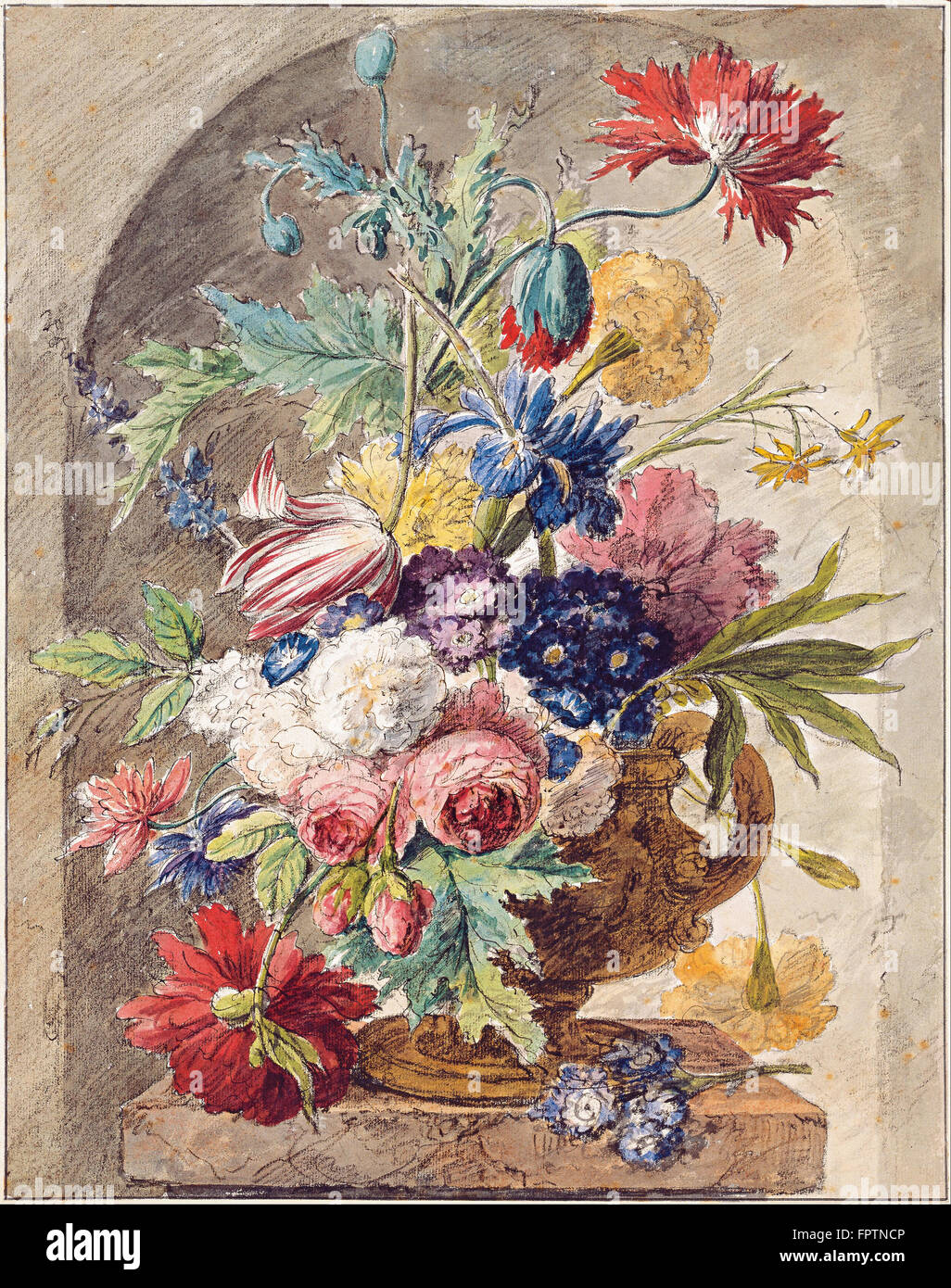 Jan van Huysum - Flower Still Life - ch. 1734 Banque D'Images