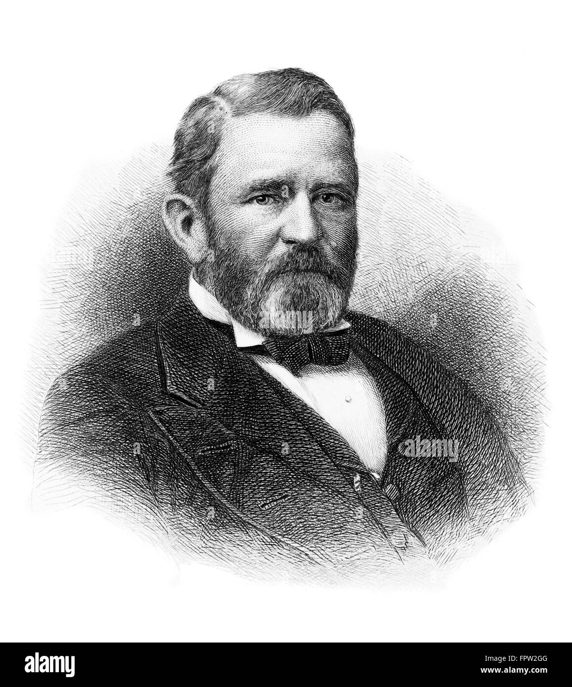 PORTRAIT Ulysse. S. GRANT 1822 1885 18e président américain, GÉNÉRAL DE LA GUERRE CIVILE Banque D'Images